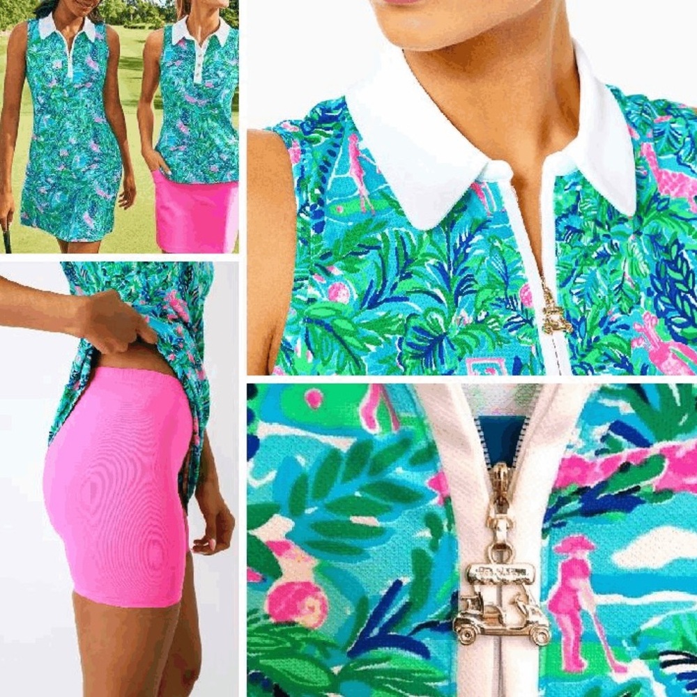LILLY PULITZER UPF 50+ Luxletic Silvia Dress with Pockets & Shorts - Picture 3 of 6